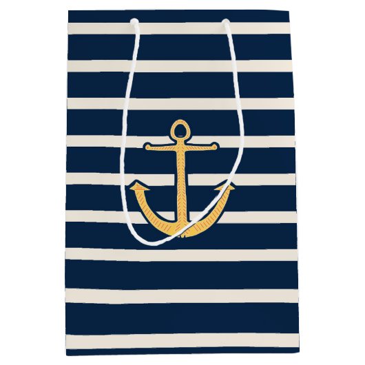 Nautischer Anker der Navy Stripes Mittlere Geschenktüte (Vorderseite)