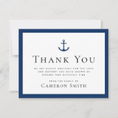 Nautischer Anker dunkelblaues Beileid zur Beerdigu Dankeskarte (Vorderseite)