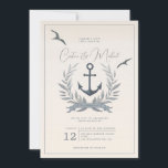 Nautischer Anker: Einladung zur Hochzeit<br><div class="desc">Erleben Sie Ihre Hochzeitsfeier mit diesem faszinierenden Anker und der einladenden Herald-Hochzeitseinladung,  die mit anmutigen Möwen geschmückt ist. Dieses elegante Design mit klassischen Farben (beige-sandfarben) blau und grau erinnert an einen zeitlosen maritimen Charme,  der sich perfekt für die Hochzeitsnacht eignet.</div>