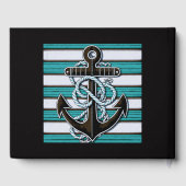 Nautischer Anker für benutzerdefinierten Text Gästebuch (Rückseite)