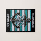 Nautischer Anker für benutzerdefinierten Text Puzzle (Horizontal)