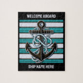 Nautischer Anker für benutzerdefinierten Text Puzzle (Vertikal)