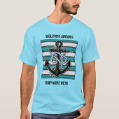 Nautischer Anker für benutzerdefinierten Text T-Shirt (Vorderseite)