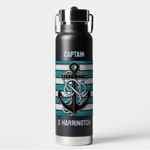 Nautischer Anker für benutzerdefinierten Text Trinkflasche