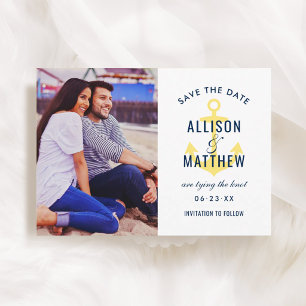 Nautischer Anker Gelb Foto Hochzeit Save The Date