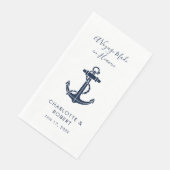 Nautischer Anker Hochzeitsschwung Serviette (Ecke)