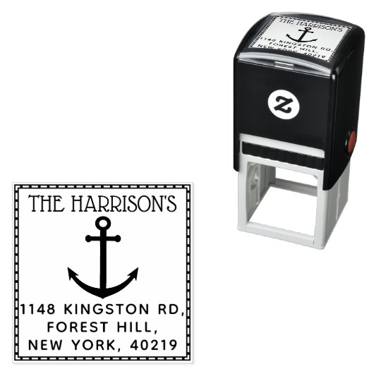 Nautischer Anker Individuelle Name und Anschrift Permastempel (Beispiel)