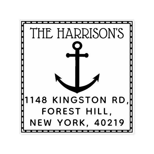 Nautischer Anker Individuelle Name und Anschrift Permastempel (Design)