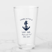 Nautischer Anker Junggeselinnen-Abschied Keepake Glas (Vorderseite)