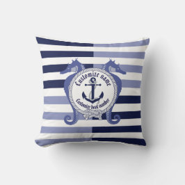 Nautischer Anker/Knoten/Seepferd/Name & # anpassen Kissen