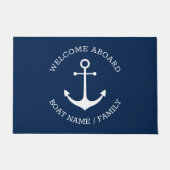 Nautischer Anker Marine Individuelle Name Willkomm Fußmatte (Vorderseite)