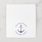 Nautischer Anker Marine Individuelle Name Willkomm Platzkarte (Außenseite Aufgefaltet)
