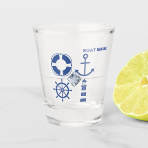 Nautischer Anker Marineblau Captain Name Shot Gl Schnapsglas