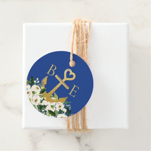 Nautischer Anker mit Herzmonogramm Geschenkanhänger (Beispiel)