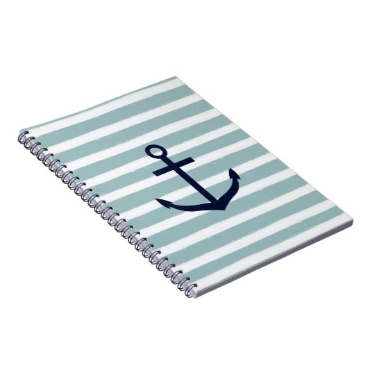 Nautischer Anker mit Mintstreifen Notizblock (Rechte Seite)