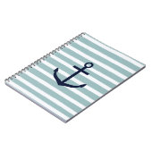 Nautischer Anker mit Mintstreifen Notizblock (Linke Seite)