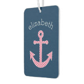 Nautischer Anker mit Navy Pink Polka Dot Pattern Autolufterfrischer (Links)