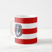 Nautischer Anker mit roten und weißen Streifen Kaffeetasse (Vorderseite Links)