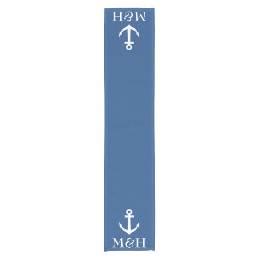 Nautischer Anker Monogramm Tischläufer für die Hoc (Vorderseite)
