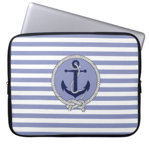 Nautischer Anker/Nautische Seaman-Knoten/Streifen Laptopschutzhülle