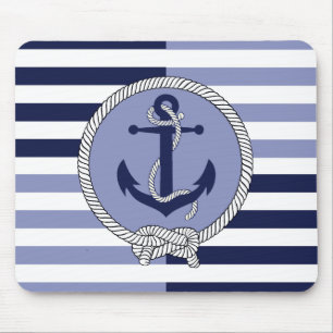 Nautischer Anker/Nautischer Seaman-Knoten/Streifen Mousepad