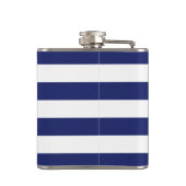 Nautischer Anker Navy Blue Stripe Trauzeuge Flachmann (Rückseite)