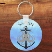 Nautischer Anker Oktopus Personalisierter Schlüsse Schlüsselanhänger (Rückseite)