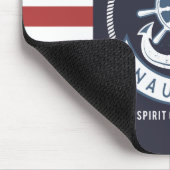 Nautischer Anker, Rad, Navy Blue, Rote Streifen Mousepad (Ecke)
