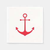 Nautischer Anker rot-weiß, schlicht minimalistisch Serviette (Vorderseite)