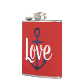 nautischer ANKER + Schrift LIEBE | Flachmann (Links)