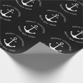 Nautischer Anker schwarzer Brauch Weihnachten Neue Geschenkpapier (Ecke)