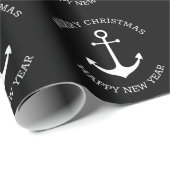 Nautischer Anker schwarzer Brauch Weihnachten Neue Geschenkpapier (Rolleneckpunkt)