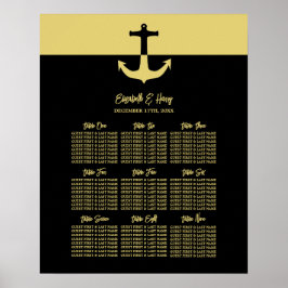 Nautischer Anker, Schwarzes Gold, Hochzeitsstift Poster