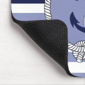 Nautischer Anker/Seamanknoten/Hauptmann/Streifen Mousepad (Ecke)