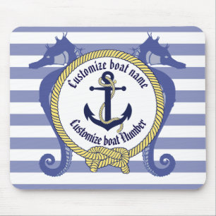 Nautischer Anker/Seepferd/Knoten/Name anpassen, # Mousepad