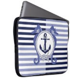 Nautischer Anker/Seepferd/Knoten/Streifen Laptopschutzhülle (Vorne Rechts)