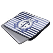 Nautischer Anker/Seepferd/Knoten/Streifen Laptopschutzhülle (Vorne Knopf)