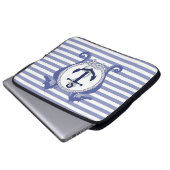Nautischer Anker/Seepferd/Knoten/Streifen Laptopschutzhülle (Vorne Knopf)