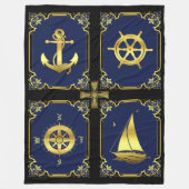 Nautischer Anker/Segelboot Rad/Kompass/Cletic X Fleecedecke (Vorderseite)