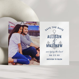 Nautischer Anker Silber-Grau Foto Hochzeit Save The Date