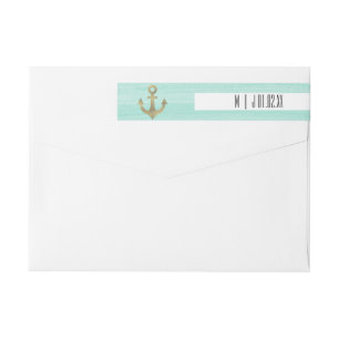 Nautischer Anker Strand Faux Folie Gold Aquarell