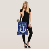 nautischer Anker und bunte Namen Tasche (Am Model)