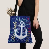 nautischer Anker und bunte Namen Tasche (Von Nahem)