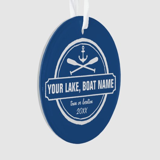 Nautischer Anker und Paddeln Ihr See- oder Schiffs Ornament (Vorderseite)