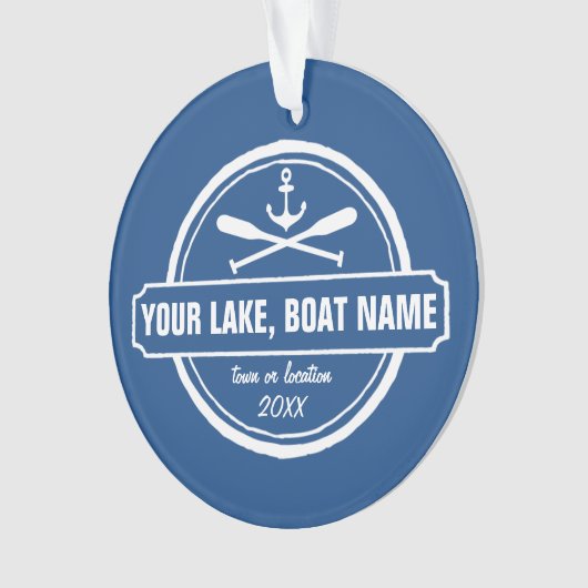 Nautischer Anker und Paddeln Ihr See- oder Schiffs Ornament (Vorderseite)