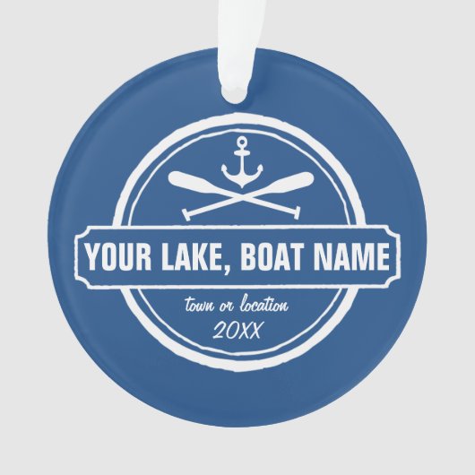 Nautischer Anker und Paddeln Ihr See- oder Schiffs Ornament (Vorderseite)