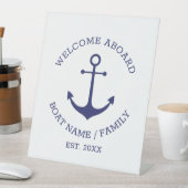 Nautischer Anker Willkommen auf dem benutzerdefini Sockelschild (In Situ)