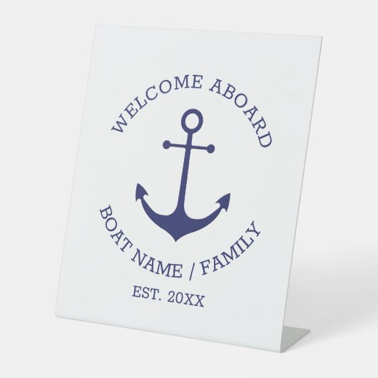 Nautischer Anker Willkommen auf dem benutzerdefini Sockelschild (Vorderseite)