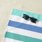 Nautischer Ankerblau Streifen Mit Monogramm Name Strandtuch (Beispiel)