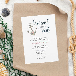 Nautischer AnkerJunggeselinnen-Abschied Einladung